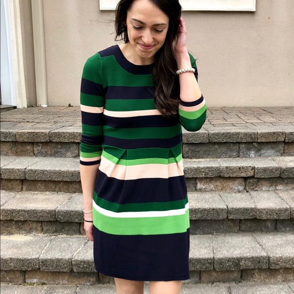 Ann Taylor Dresses & Skirts - Green and blue striped dress Ann Taylor Dresses & Skirts - Green and blue striped dress